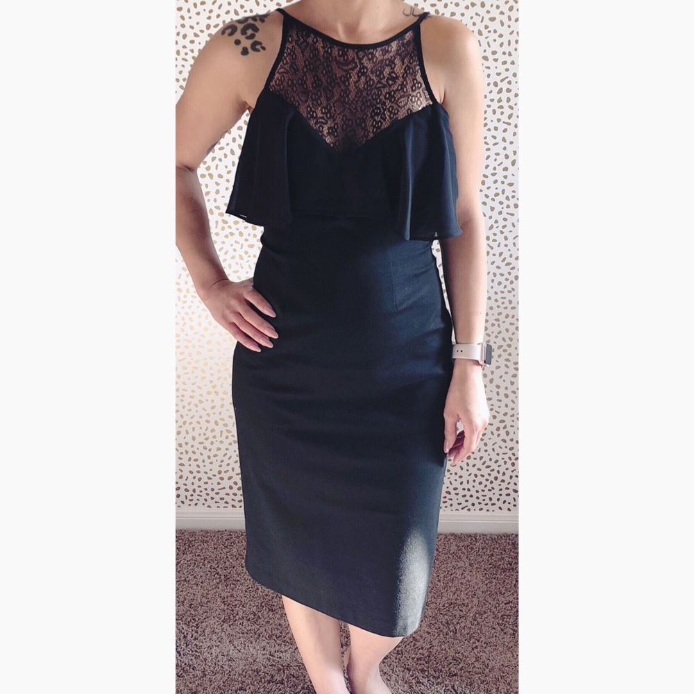 BCBG Black Midi Dress.